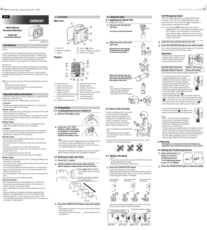 Omron RS6 User manual Omron RS6 User manual