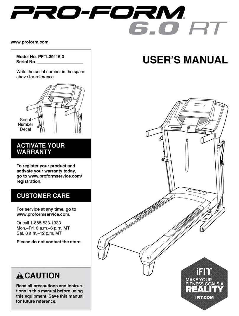 Pro-Form 6.0 RT PFTL39115.0 User manual