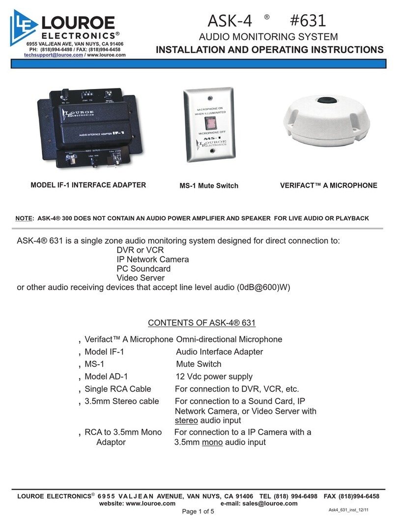 Louroe Electronics ASK-4 631 User manual