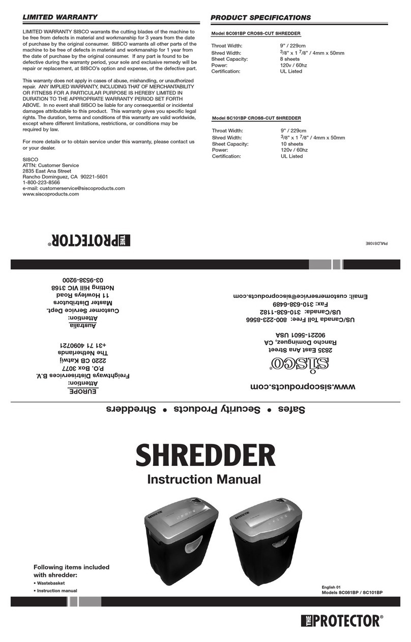 Protector SC081BP instruction manual