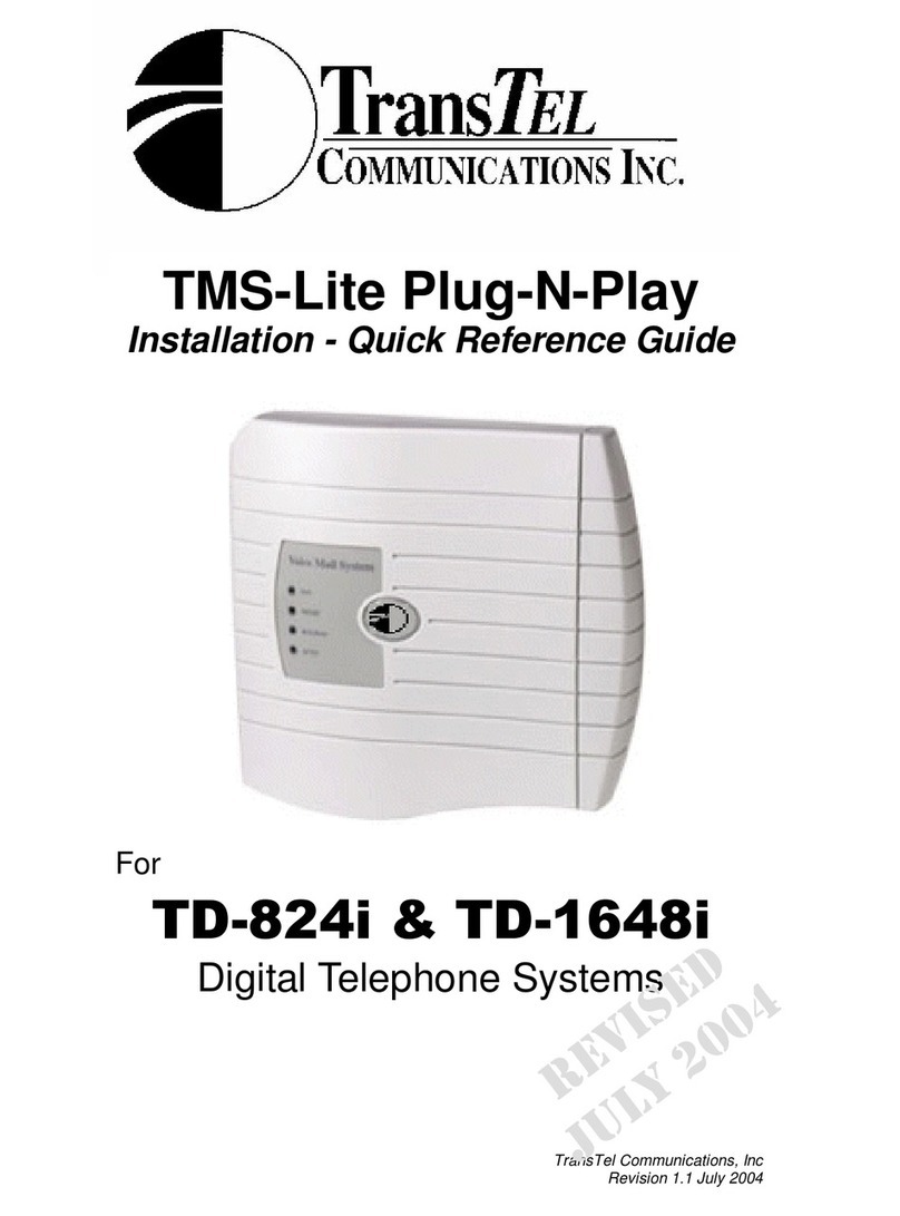 TransTel Communications TMS-Lite Installation and quick reference guide