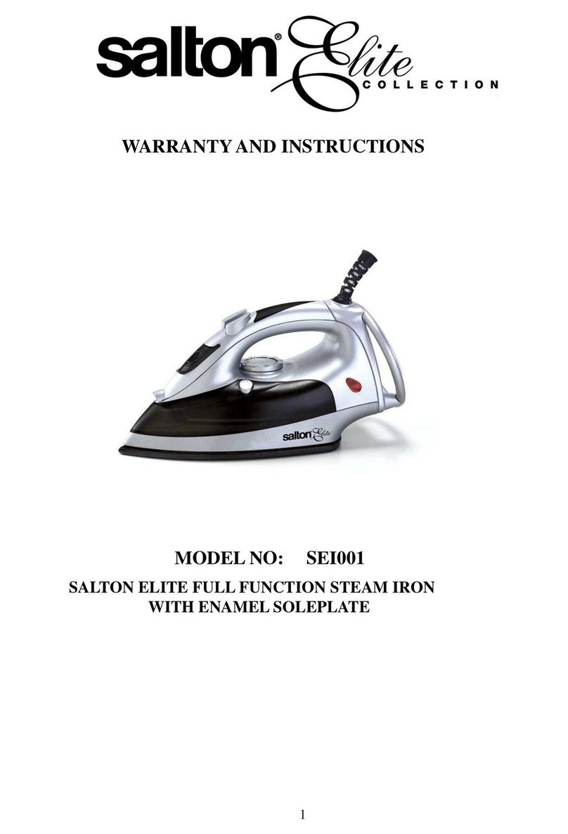 Salton elite SEI001 Warranty and instructions
