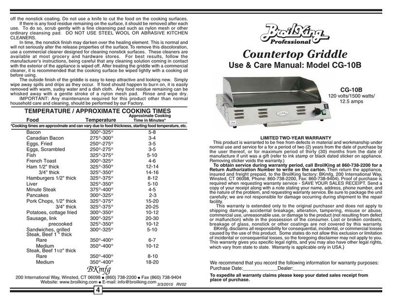 Broil King CG-10B User manual
