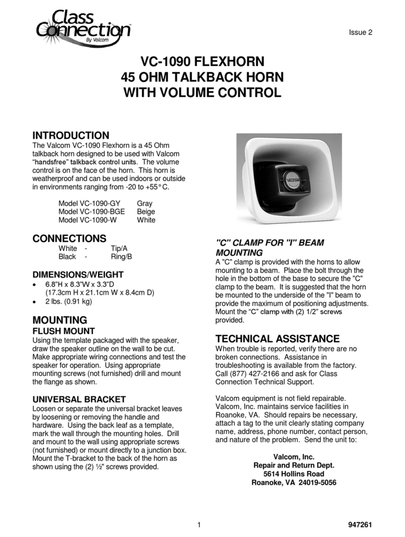 Class Connection VC-1090 Flexhorn User manual