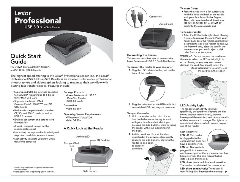 Lexar USB 3.0 Dual-Slot Reader User manual