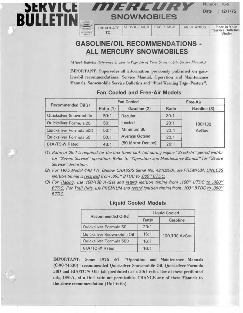 Mercury 1976 340 S/T Service bulletin