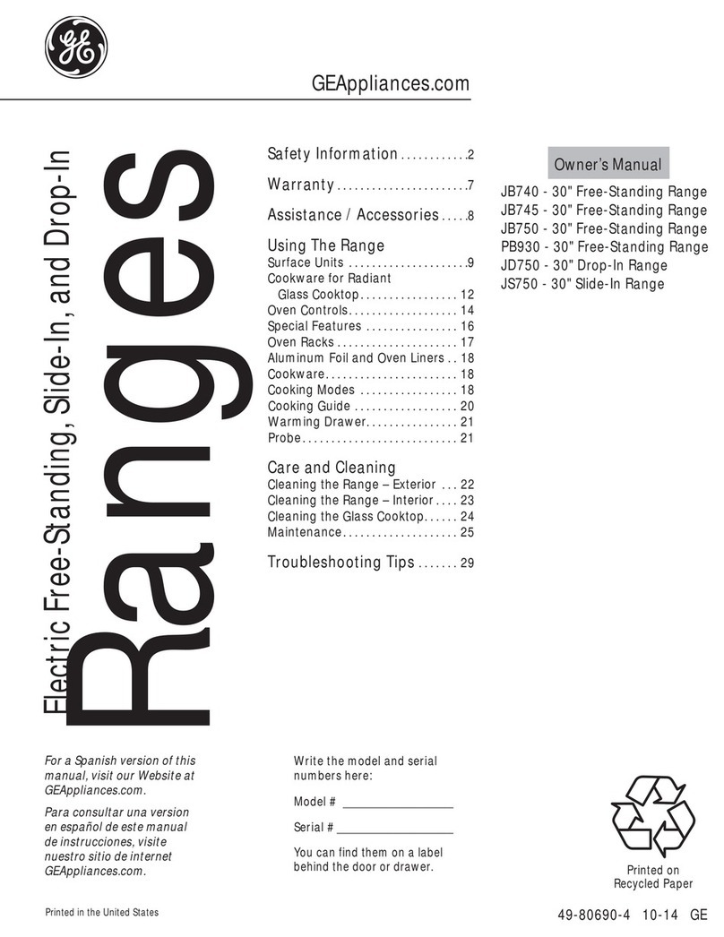 GEAppliances JB740 owner's manual