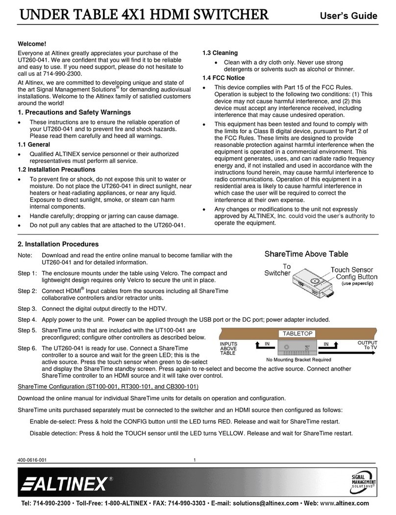 Altinex UT260-041 User manual
