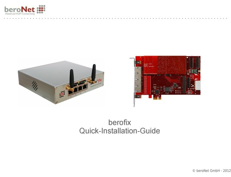 BeroNet berofix Quick installation manual