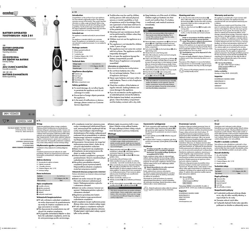 Nevadent NZB 3 B1 operating instructions