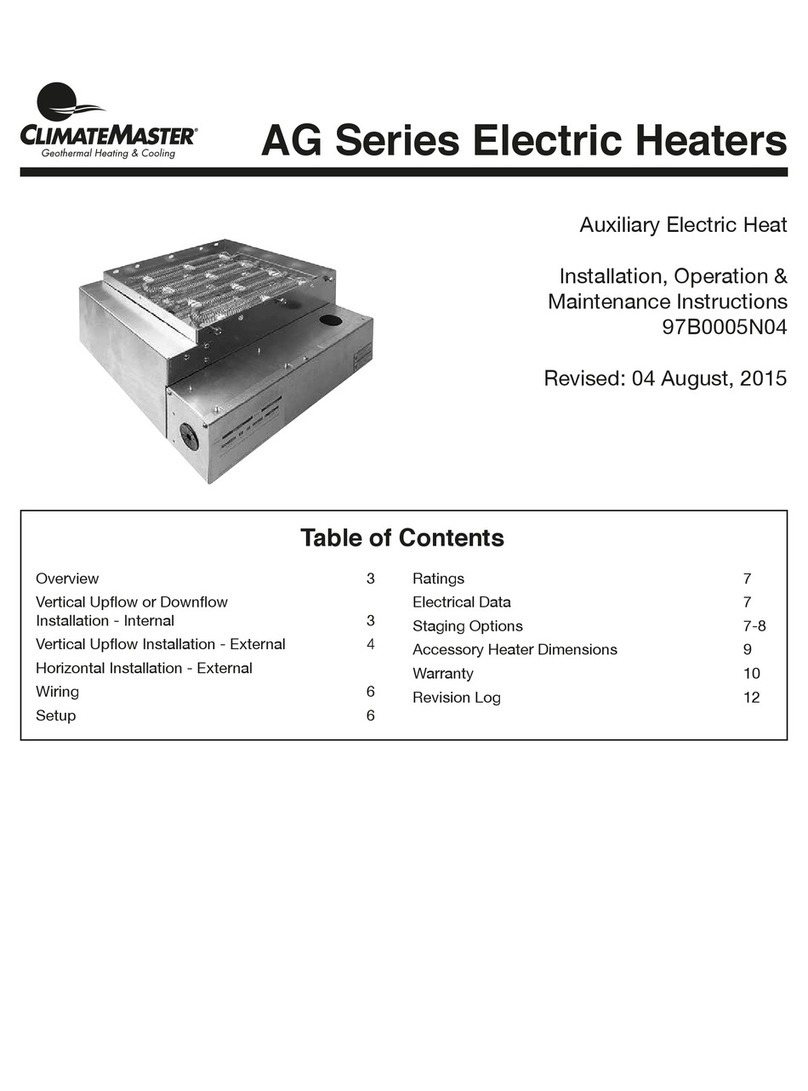 ClimateMaster AG Series Installation, operation and maintanance manual