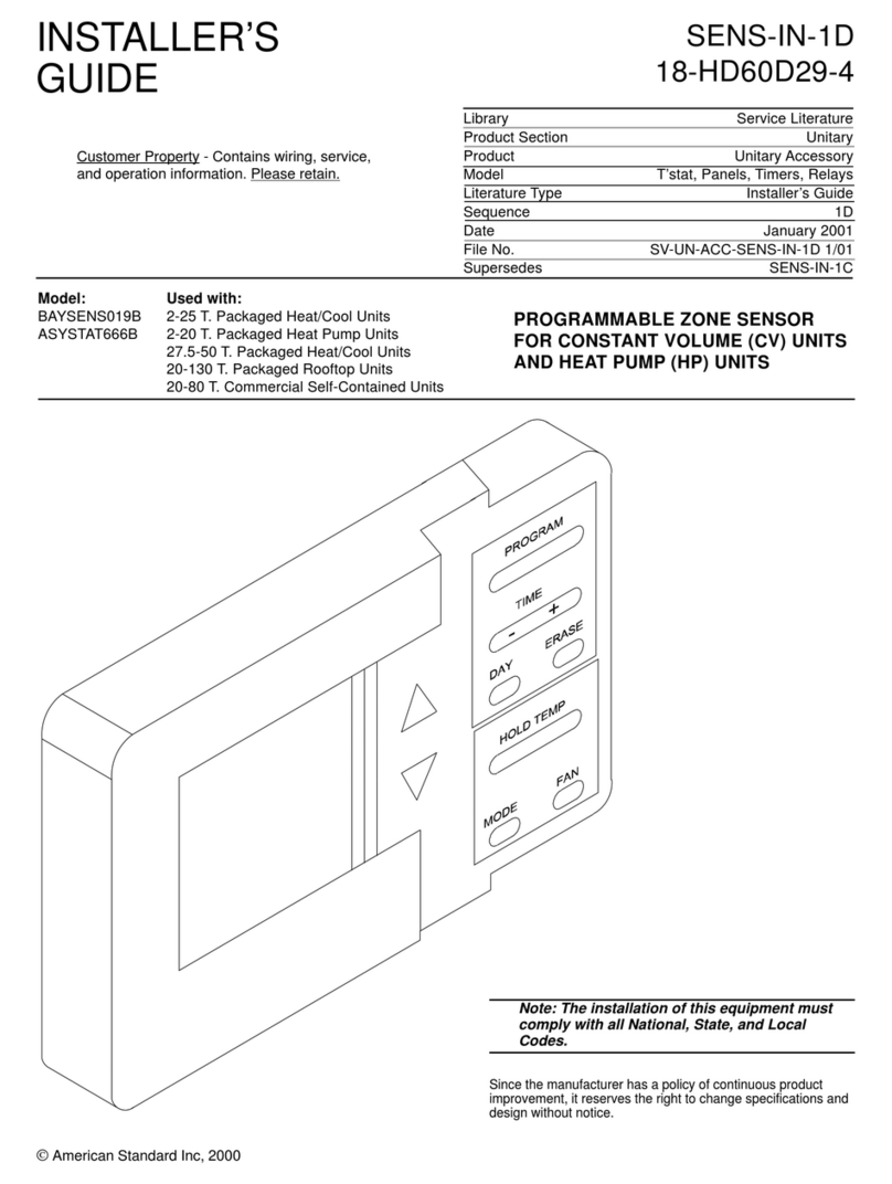 Trane SENS-IN-1D18-HD60D29-4 Assembly instructions