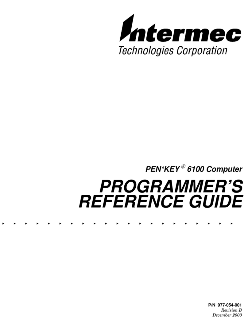 Intermec PEN*KEY 6100 Programmer's reference guide Intermec PEN*KEY 6100 Programmer's reference guide