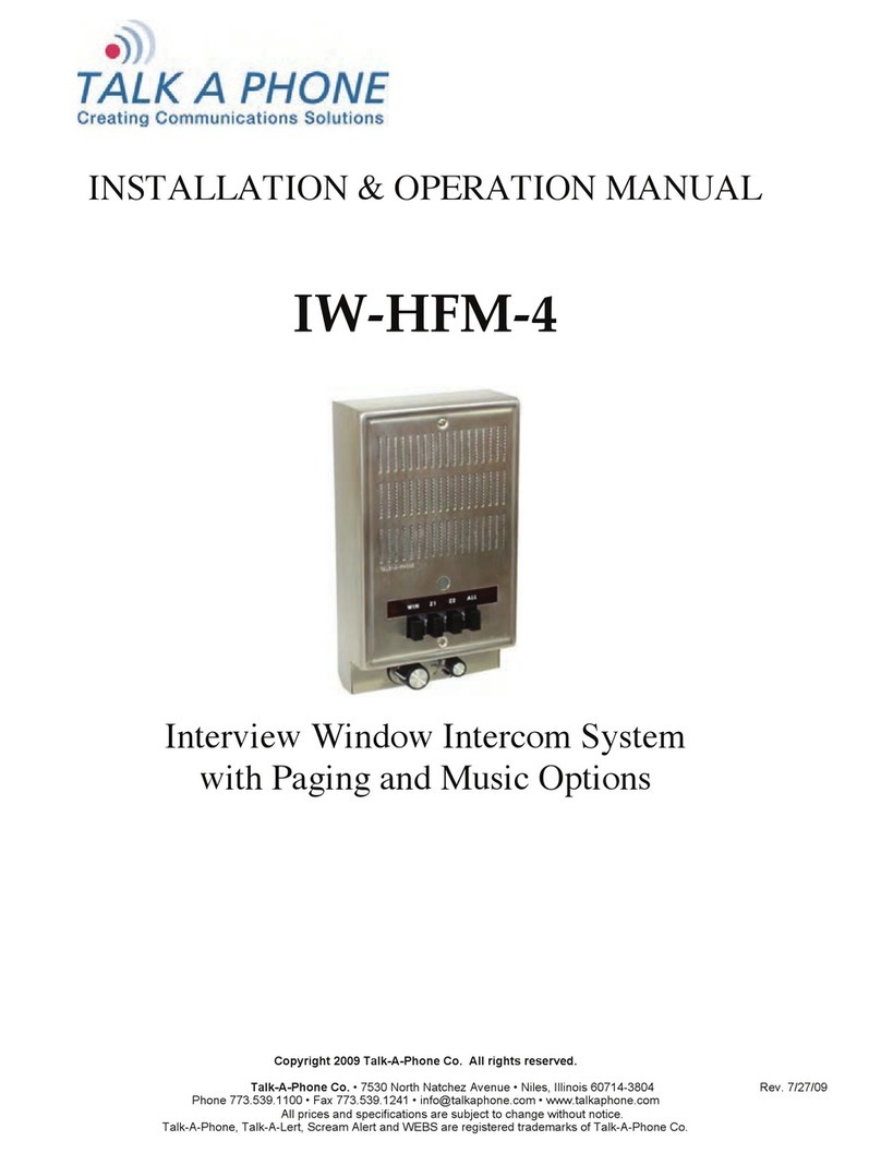 Talkaphone IW-HFM-4 User manual
