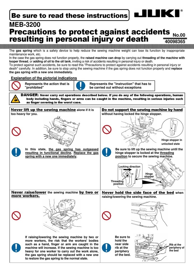 JUKI MEB-3200 Series Safety notes