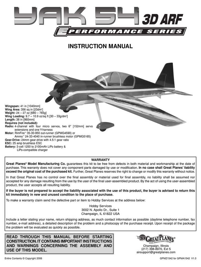 GREAT PLANES Yak 54 36 ARF instruction manual
