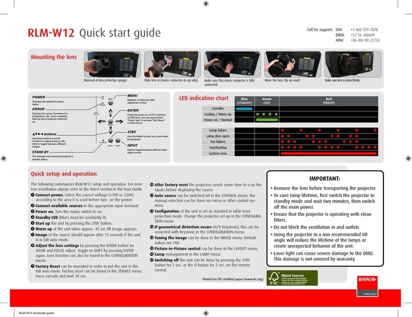 Barco RLM-W12 User manual