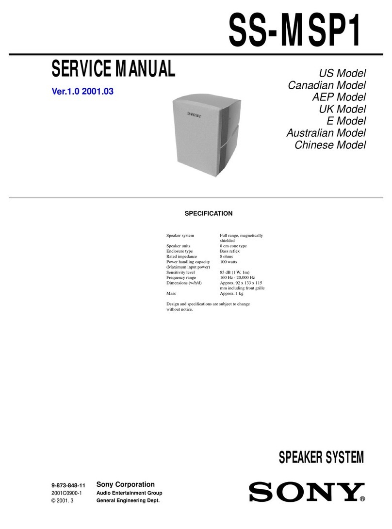 Sony SS-MSP1 User manual Sony SS-MSP1 User manual