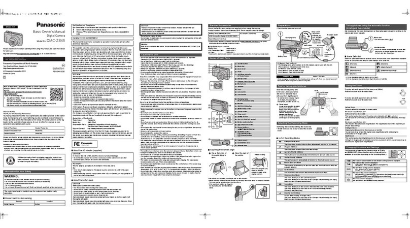 Panasonic DMC-ZS45 Installation and service instructions