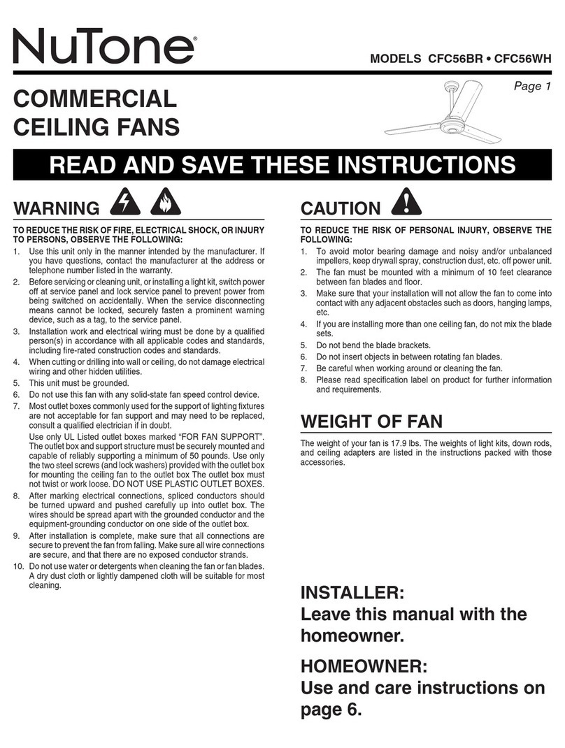 NuTone CFC56BR User manual