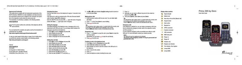 Doro PRIMO 365 User manual Doro PRIMO 365 User manual