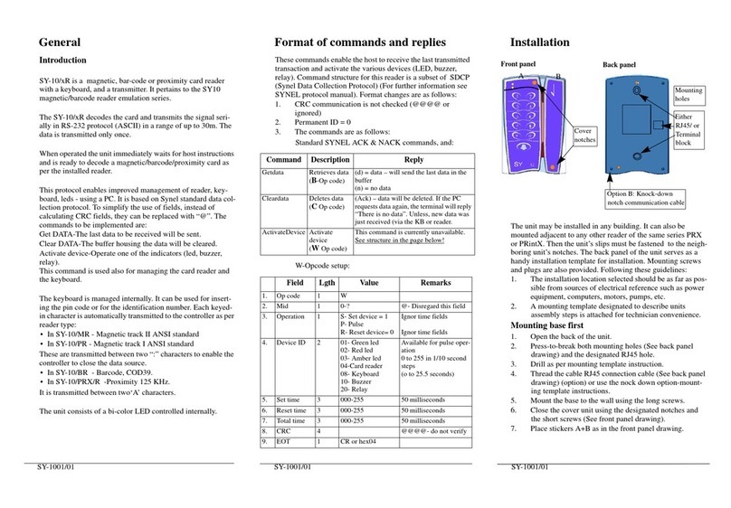 Synel SY-10/MR Introduction manual
