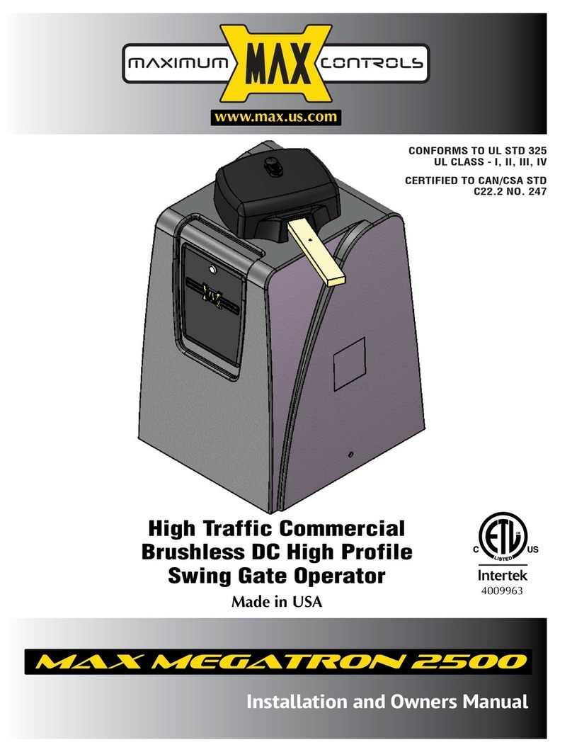 Maximum Controls MAX MEGATRON 2500 Installation and owner's manual