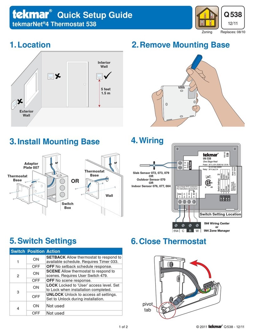 Tekmar 538 User manual
