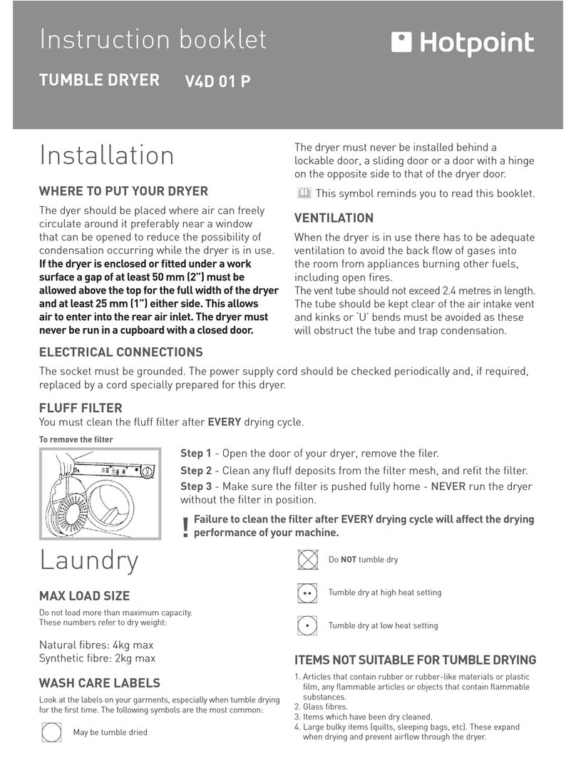 Hotpoint V4D 01 P Instruction booklet