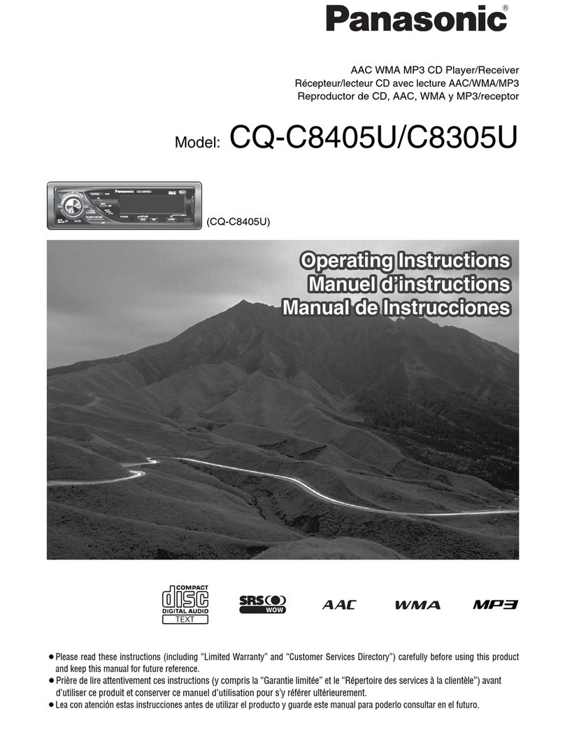 Panasonic CQC8405U - AUTO RADIO/CD DECK User manual