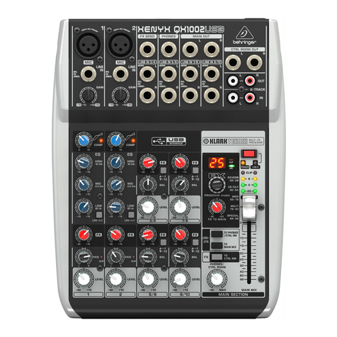 Behringer XENYX QX1002USB quick start guide