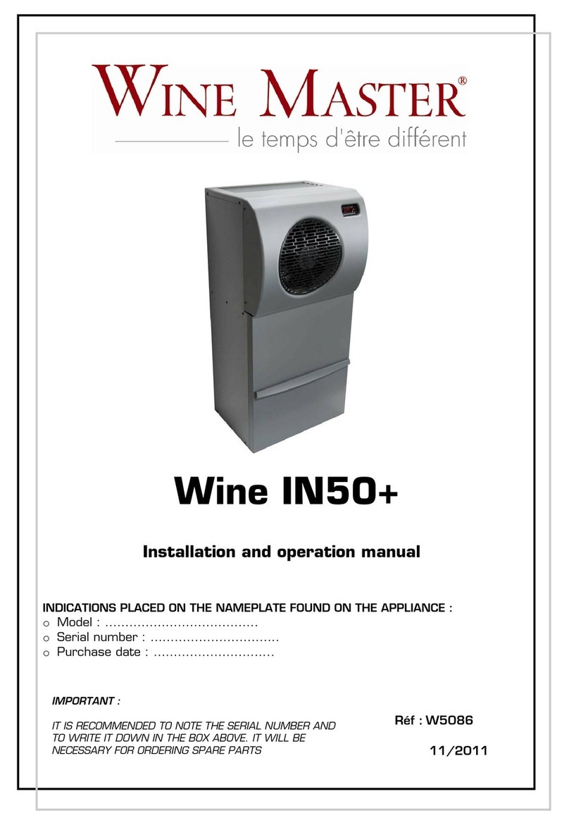Wine Master Wine IN50+ Installation and operation manual