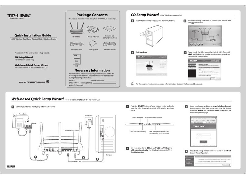 TP-Link TD-W9980 User manual