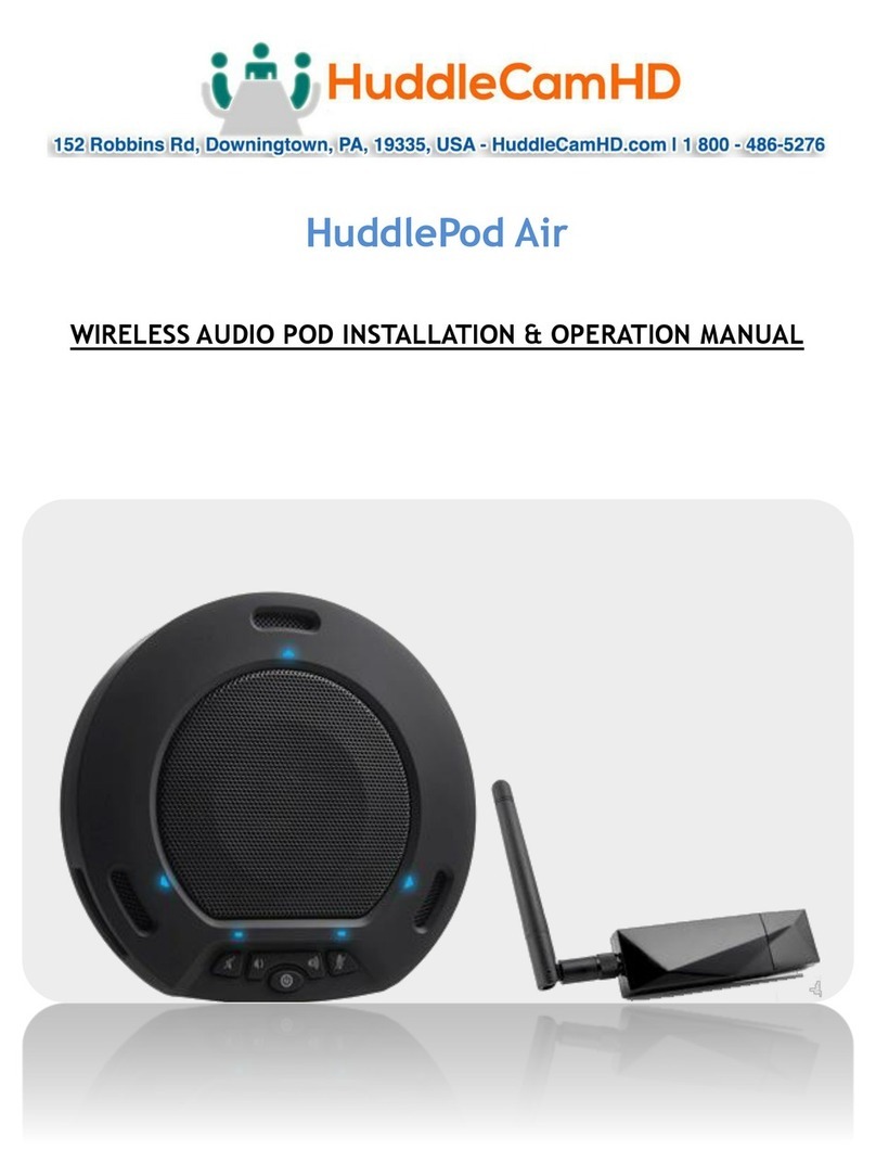 HuddleCamHD HuddlePod Air Installation & operation manual