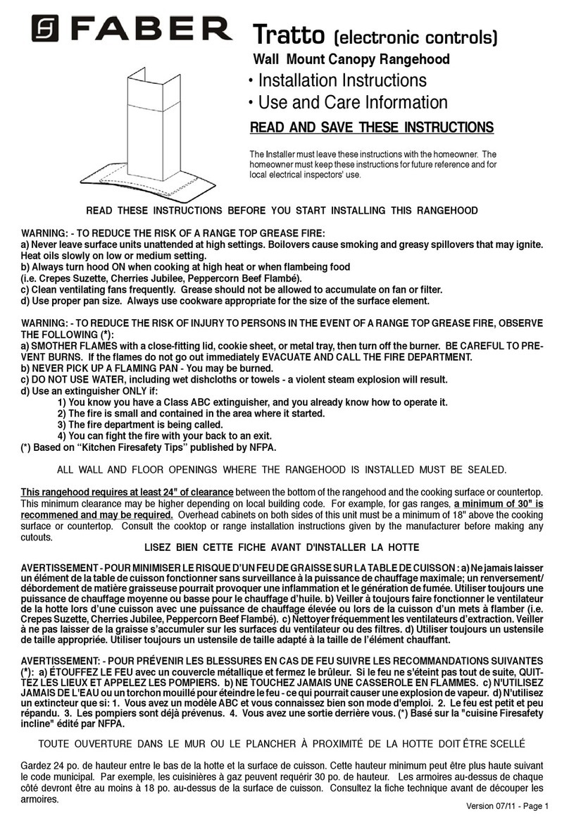 Faber TRATTO installation instructions