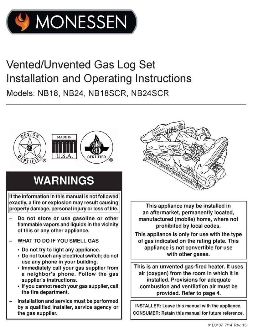Monessen Hearth NB18 User manual Monessen Hearth NB18 User manual