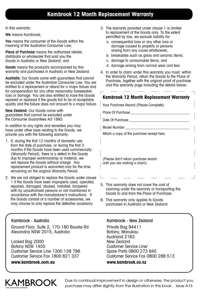 Kambrook KMO310 Series Instruction booklet