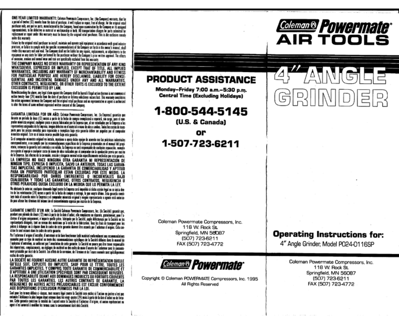 Coleman Powermate P024-0116SP operating instructions