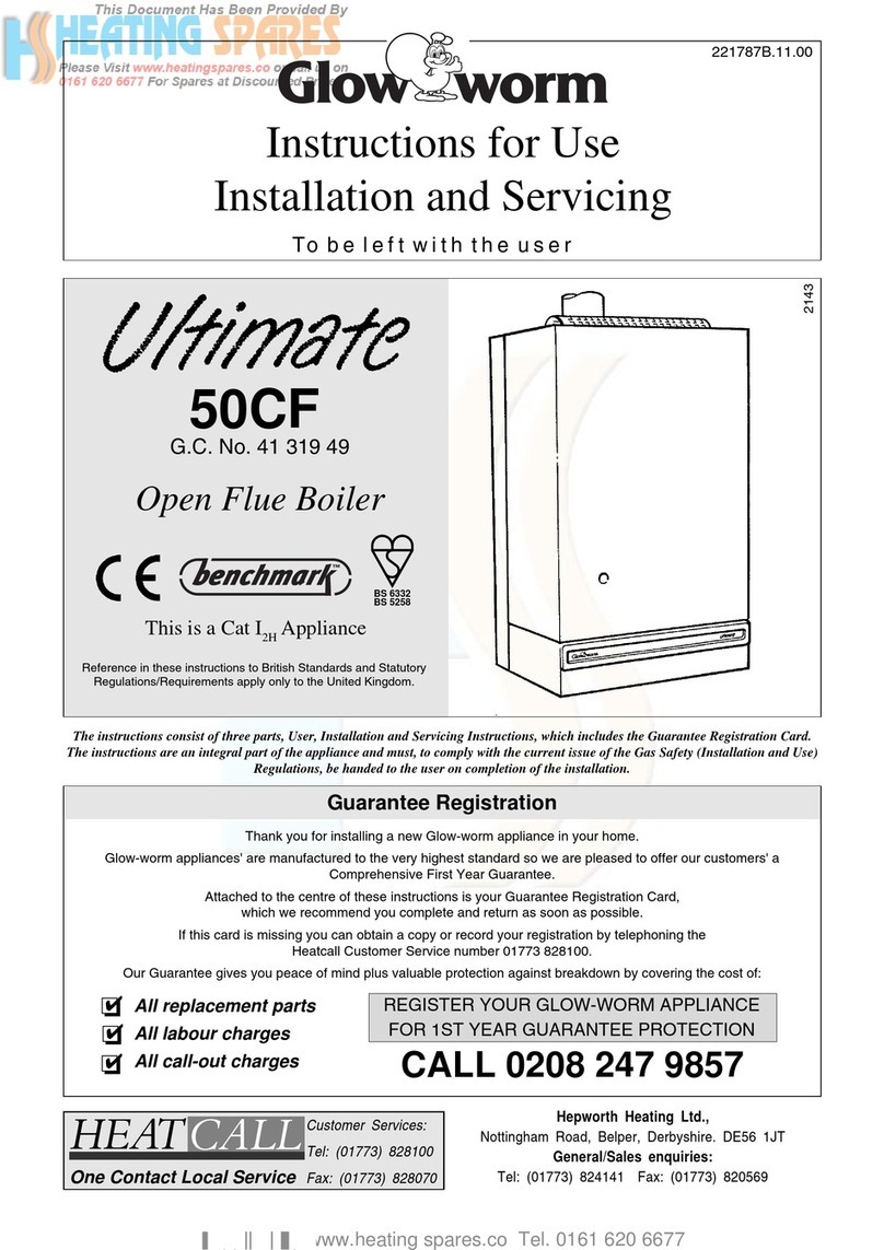 Glo-warm Ultimate 50CF Instructions for use installation and servicing