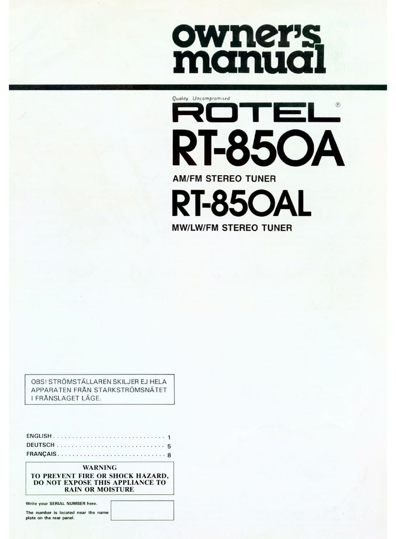 Rotel RT-85OA User manual