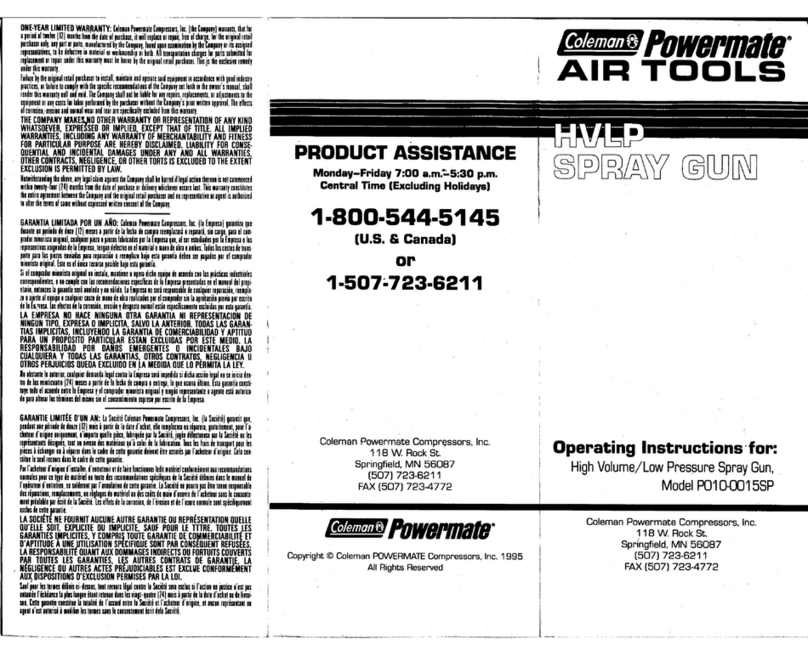 Coleman Powermate HVLP operating instructions Coleman Powermate HVLP operating instructions