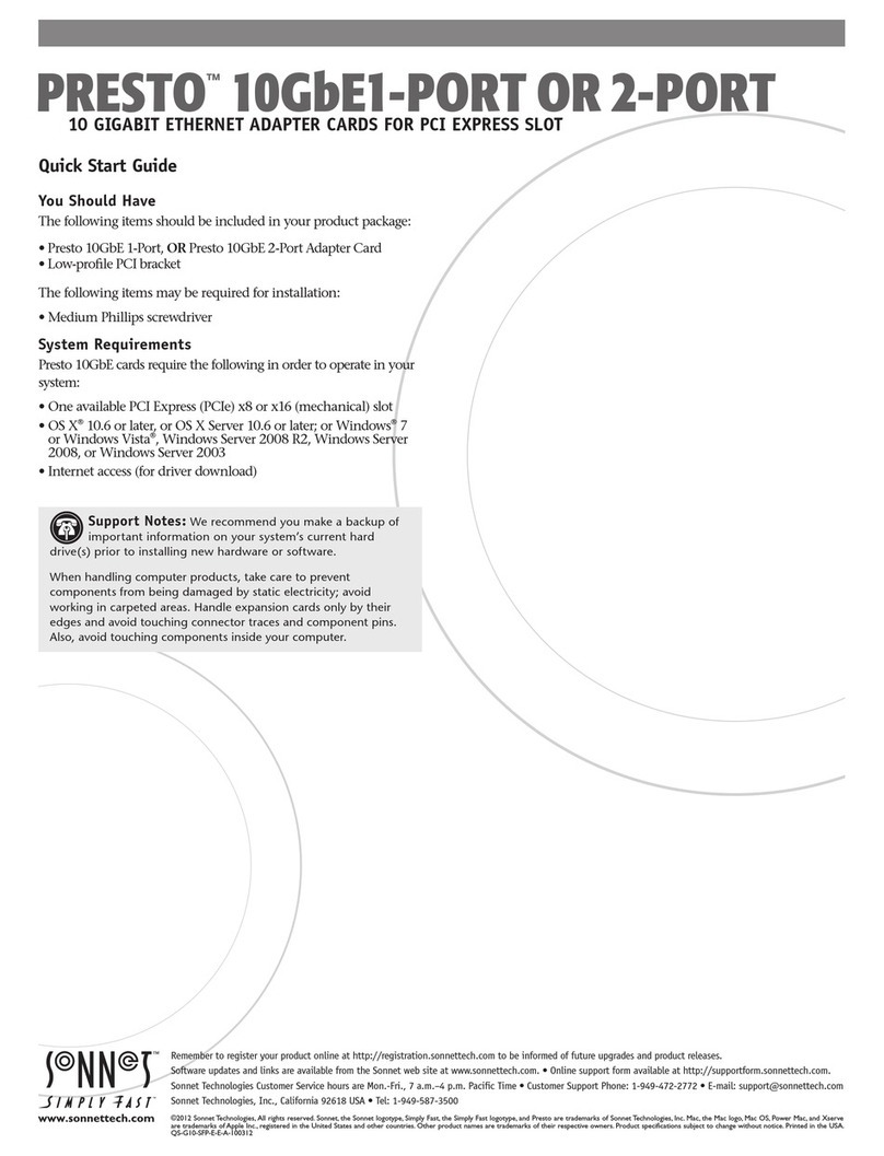 Sonnet PRESTO User manual