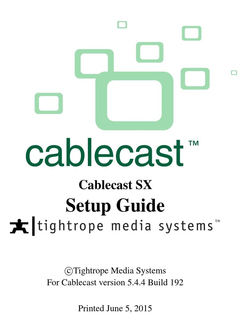 Tightrope Media Systems Cablecast SX user manual
