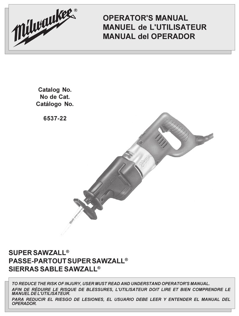 Milwaukee Super Sawzall 6537-22 Operator's manual