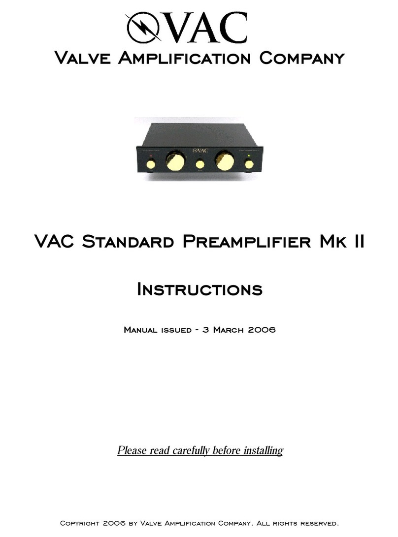 VAC Vintage Line Stage Mk II User manual