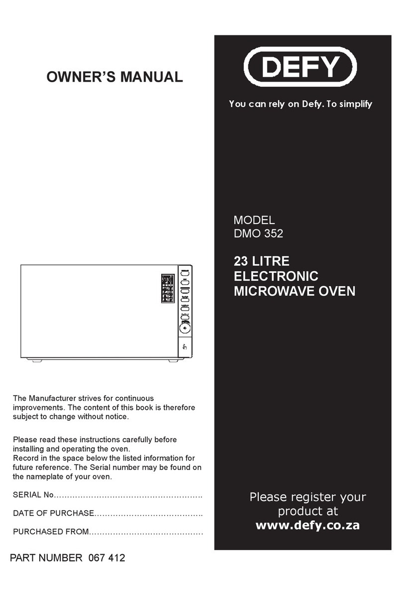 Defy DMO 352 owner's manual