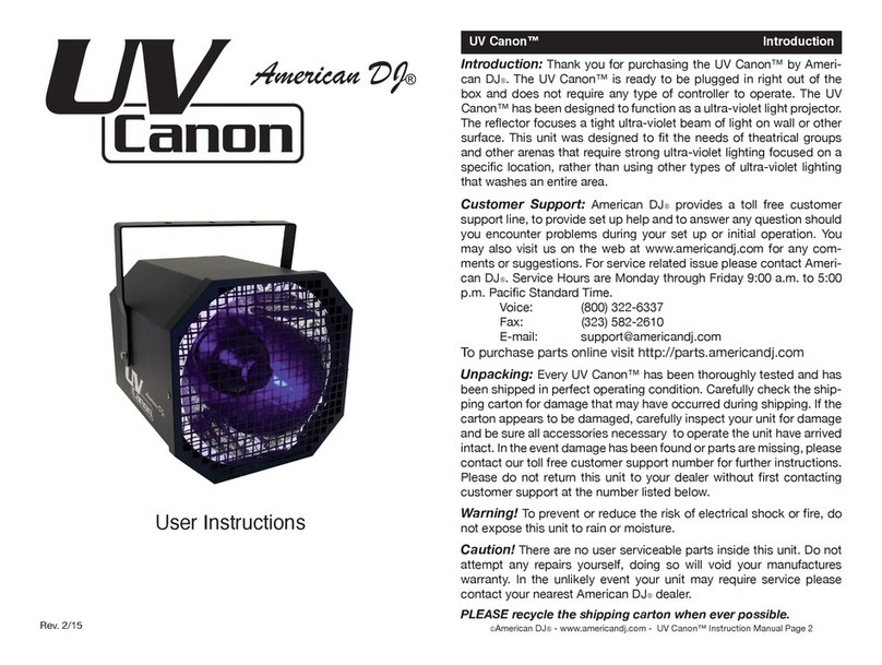 ADJ UV Canon User manual ADJ UV Canon User manual