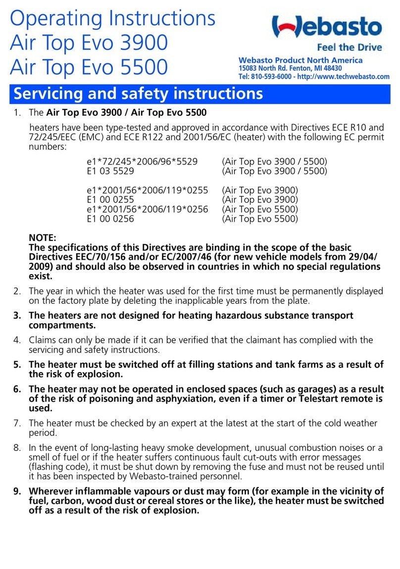 Webasto Air Top Evo 3900 Series User manual