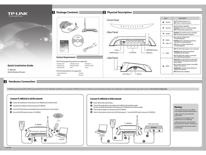 TP-Link TL-MR3220 User manual