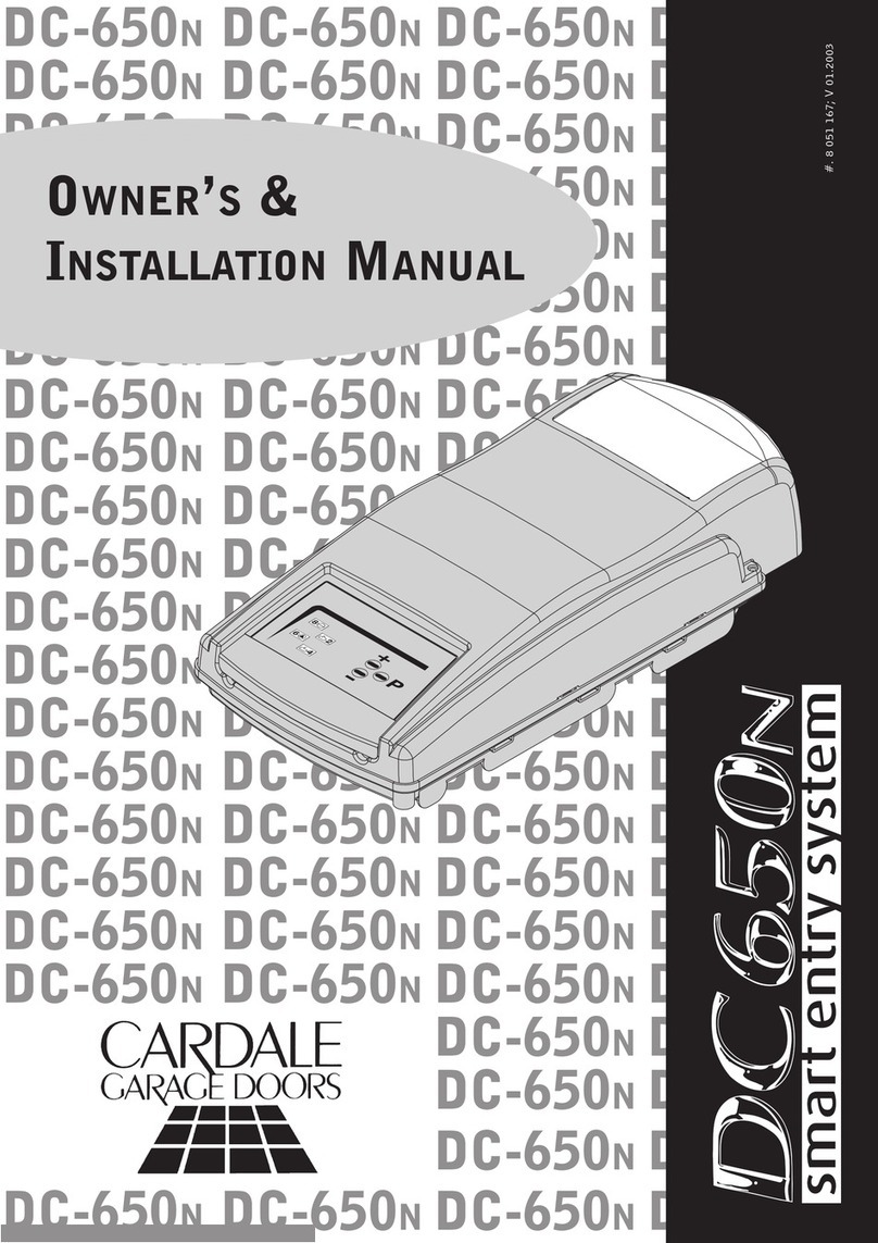 Cardale DC-650N Owners and installation manual Cardale DC-650N Owners and installation manual